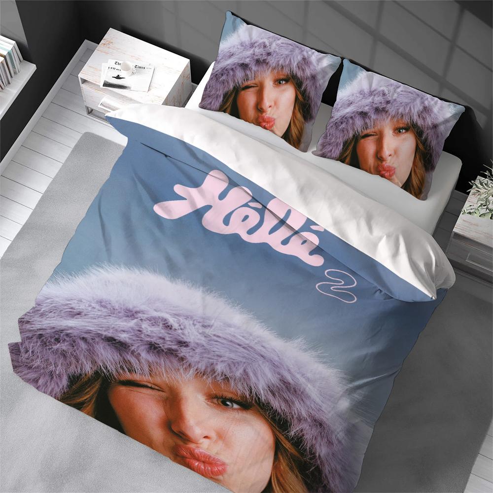 H-Helena Singer Duvet Cover Set Home Style Bedding Soft Laundry Cotton Bed 3 Piece Set Student Dormitory Gift