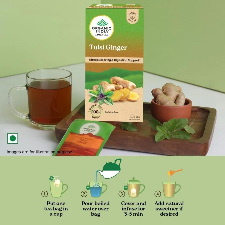 Infusion Tea Bags - Tulsi Ginger, 25 Bags