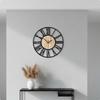 Retro Design Wall Clock Luminous Luxury Large Round Wall Clock for Living Room, Office