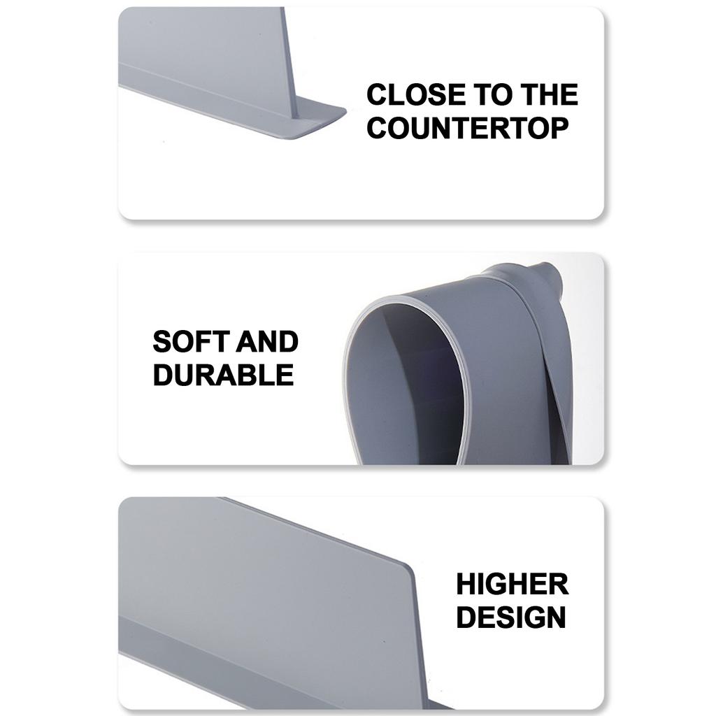 Kitchen Sink Splash Guard Waterproof Silicone Sink Splash Guard Backsplash Strip for Countertop Anti Splash Barrier