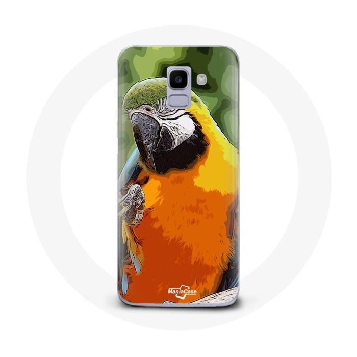Case for Samsung Galaxy A8 2018 Macaws Parrot Orange Green
