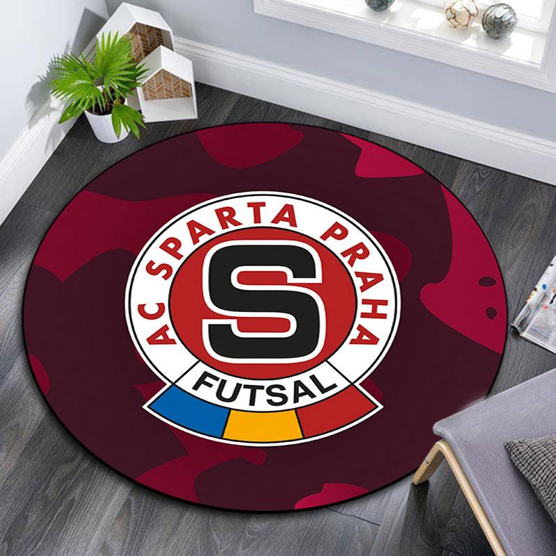 AC Sparta Praha,Round Area Rug,Carpet Rug for Living Room Bedroom Sofa Playroom Decor,Non-slip Floor Mat