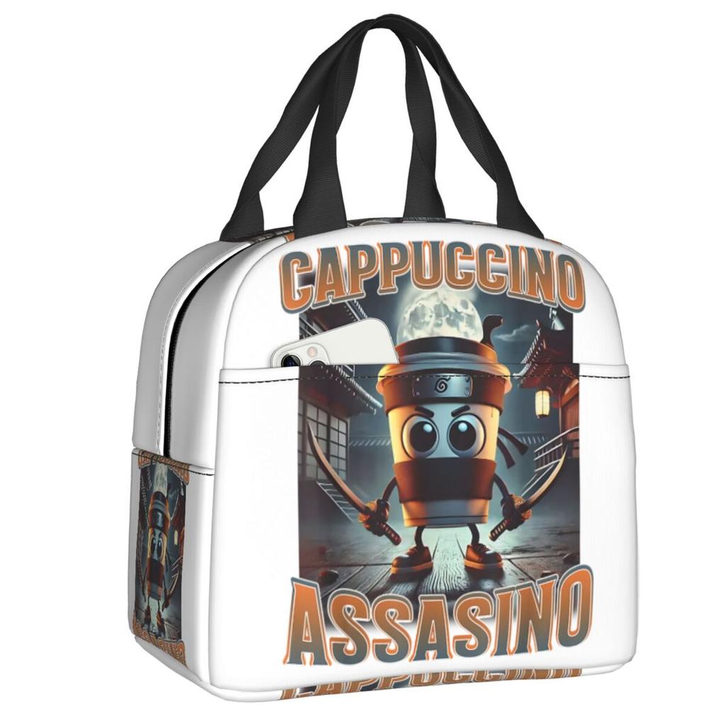 Custom Ballerina Capuchina Italian Brainrot Tung Tung Tung Sahur Lunch Bag Women Thermal Cooler Insulated Lunch Box for Student