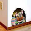 1pc Mouse Hole 3D Wall Stickers Fun And Creative Wall Stickers For Funny,  Cartoon Mouse Wall Stickers.