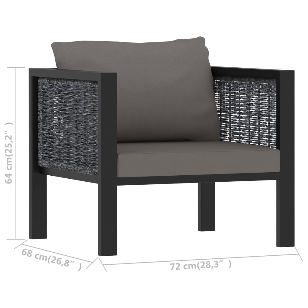 8 Piece Garden Lounge Set with Cushions Poly Rattan Anthracite