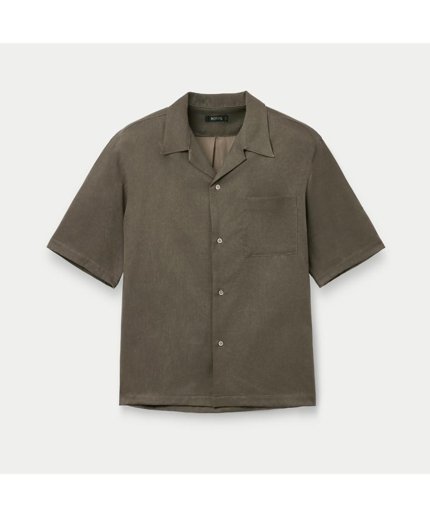 Silijeu Rotol Pigment Gabardine Open Collar Shirt Svsfm26501Brx