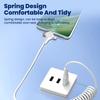 Кабель для быстрой зарядки мобильного телефона 120 Вт 3-в-1 Сверхбыстрая зарядка Пружинный выдвижной кабель для передачи данных для iPhone Huawei Xiaomi Кабель USBC