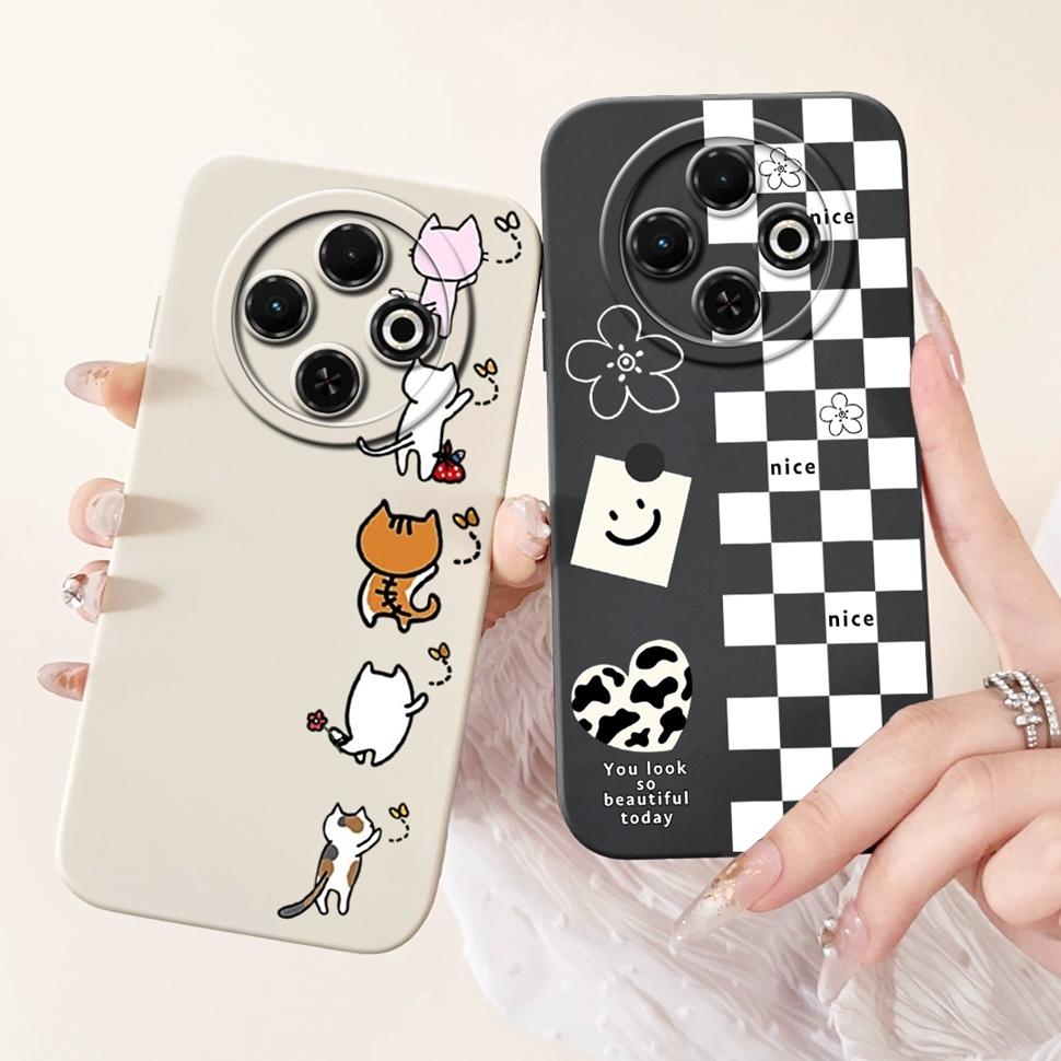 Spark30C Cover For Tecno Spark 30C 2024 Case Cute Cartoon Girl Cover Soft Silicone Phone Case For Spark 30 C Spark30 Full Bumper