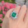 Jewelry Ring Female Simulation Emerald Ring Diamond Women'S Ring Main Stone 10 * 12