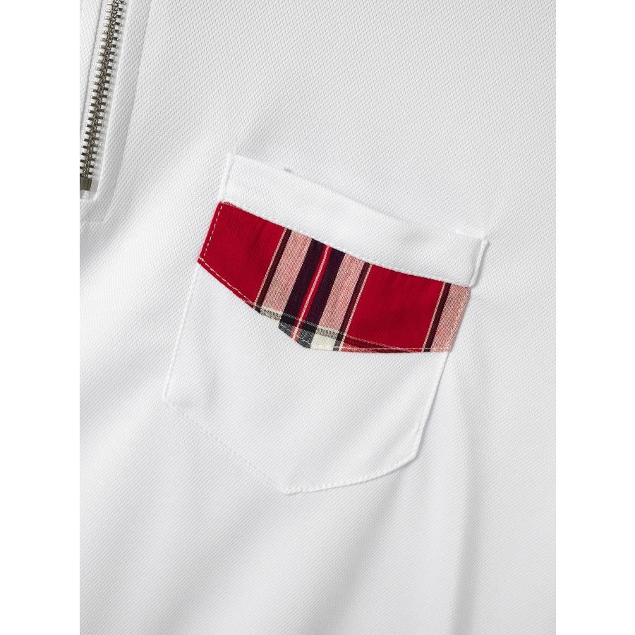 Летняя рубашка поло в клетку, мужская белая, черная, серая, синяя, с карманами на молнии, мужские спортивные рубашки поло с короткими рукавами