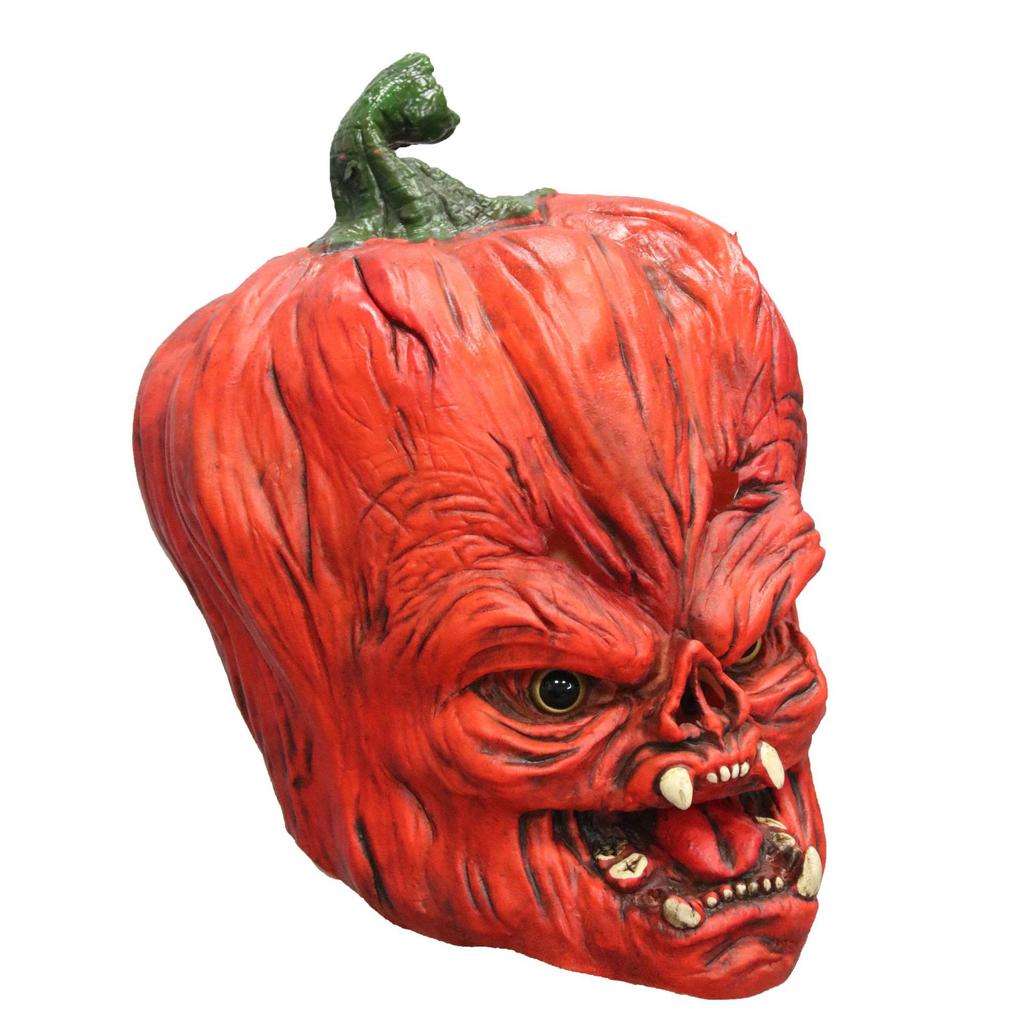 Red Pumpkin Mask Halloween role-playing cospla Latex pumpkin headgear horror prop ghost