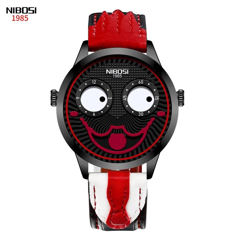 NIBOSI Clown Мужские часы Модные трендовые кварцевые часы