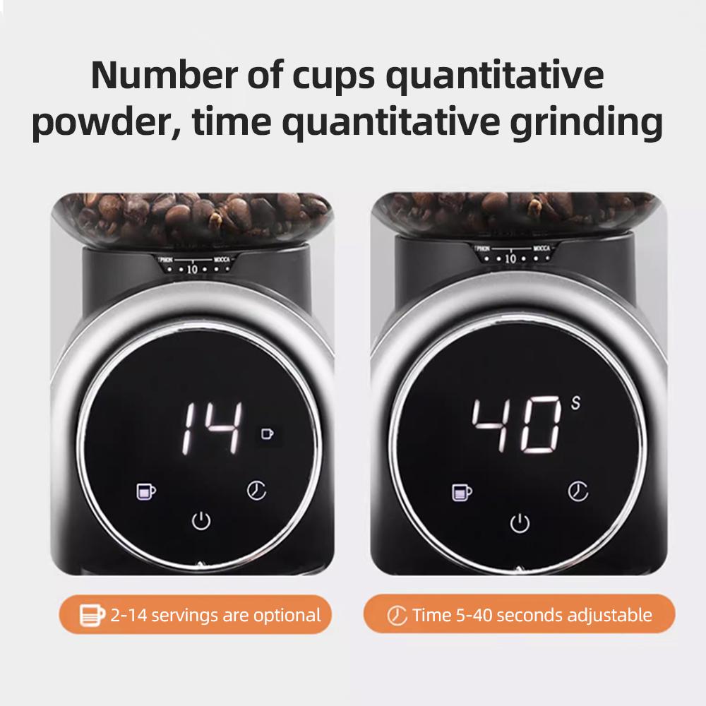 Мельница для кофейных зерен с коническими жерновами для эспрессо/французской прессы/турецких кофеварок с сенсорным экраном