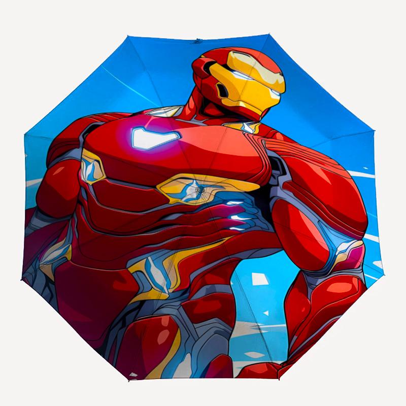 Iron Man Theme Automatic Umbrella, Lightweight & Portable, 8 Rib, Perfect for Outdoor Travel, Birthdays, Christmas, Gifts.