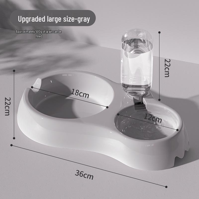Automatic Cat Water Feeder & Dual Bowl Dispenser