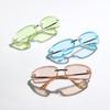 Glasses Square Candy Color Futuristic Sunglasses Women'S Semi-Metallic Dopamine Wearing Sunglasses