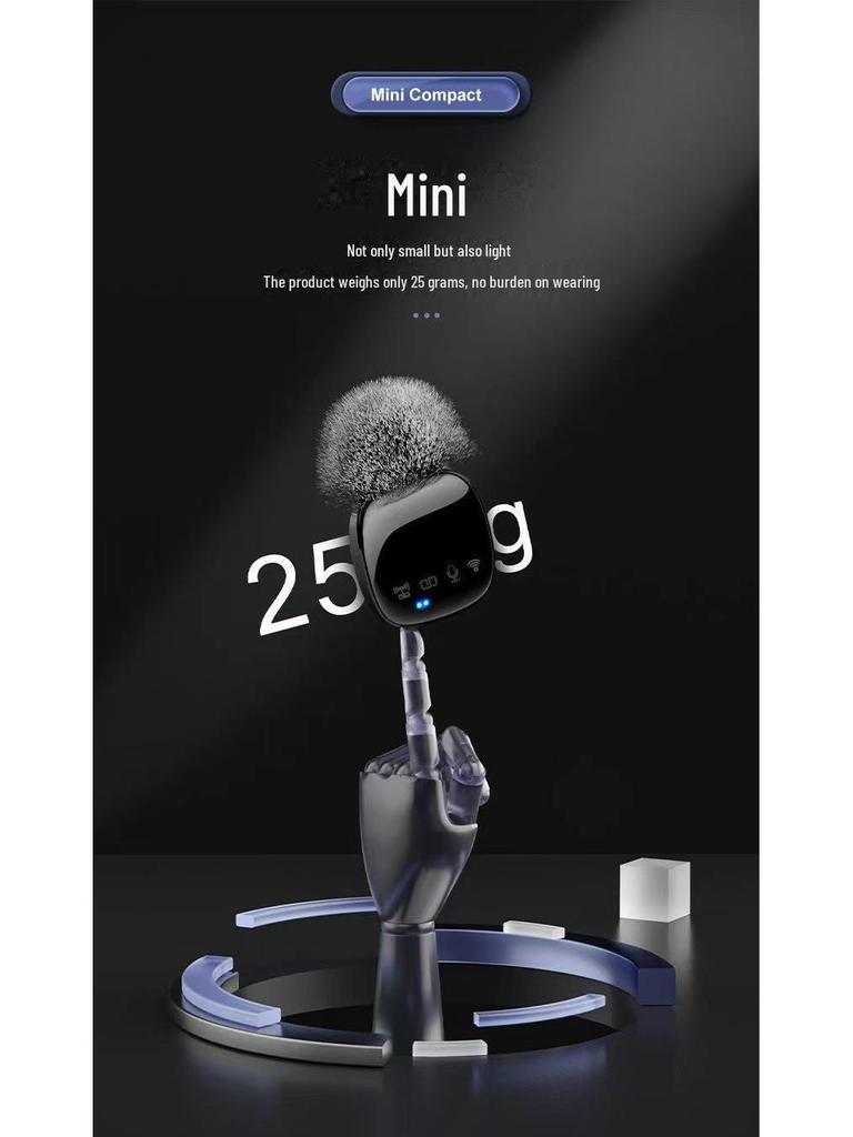 R8 Wireless Collar Microphone for Live Streaming & Karaoke - Noise Reduction & Recording