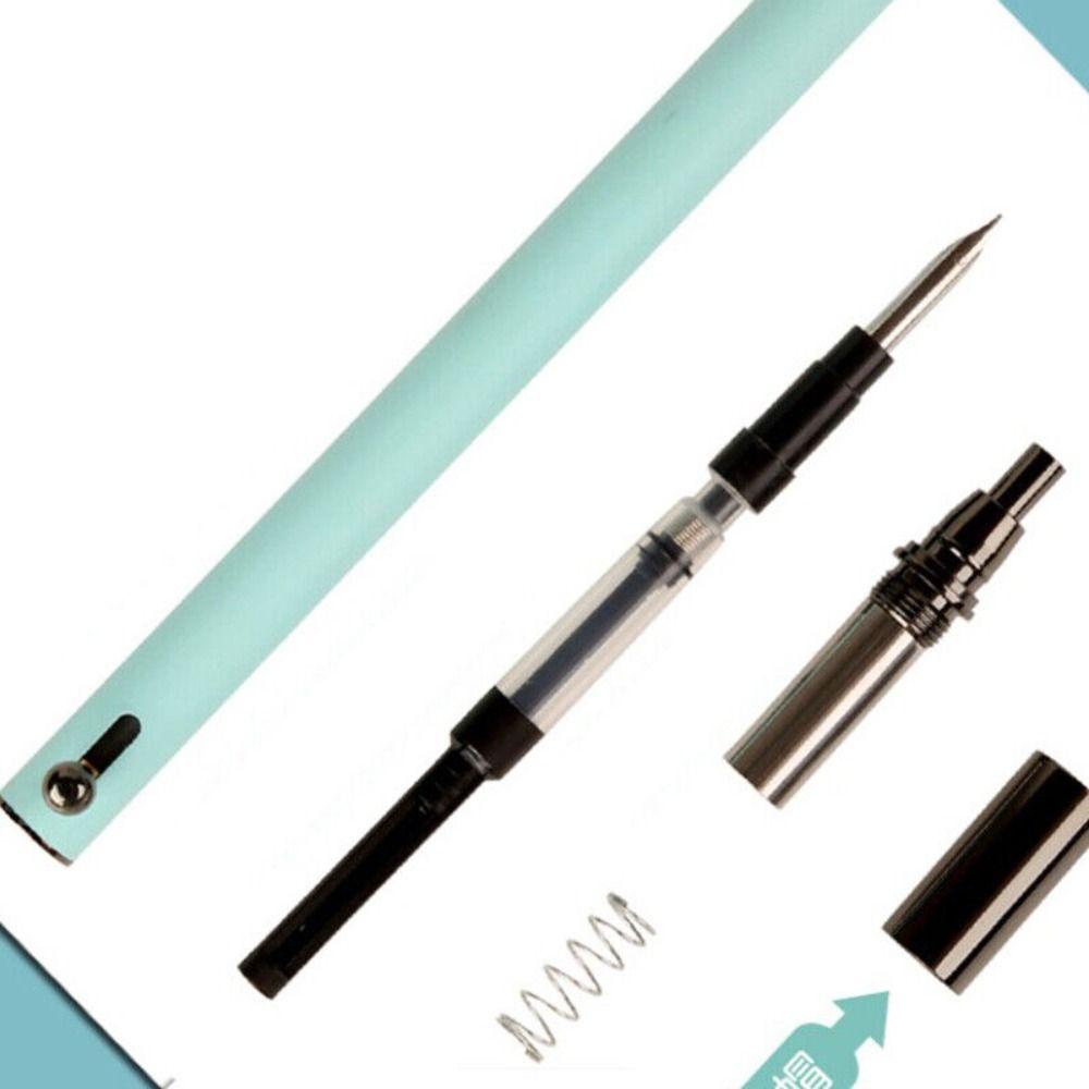 School Office Supplies Press Type Converter Filler Metal 0.38mm EF Nib Ink Pen Fountain Pen