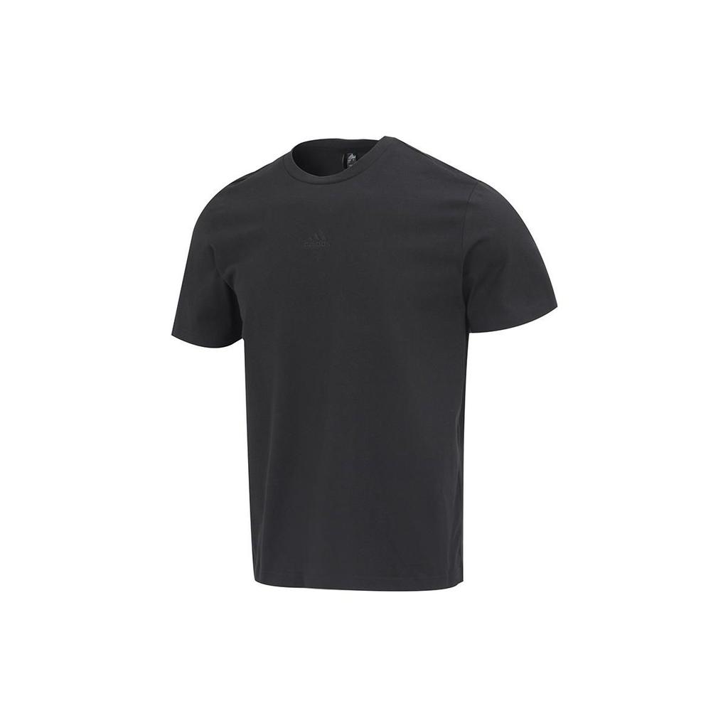 Adidas Solid Color Crew Neck Lightweight Sports Short Sleeve T-Shirt Men Tops Black IA8129