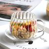 High Borosilicate Heat-Resistant Glass Juice Beverage Cup Drinking Cup Vertical Pattern With Handle Single Layer Cup Household Milk Coffee Cup