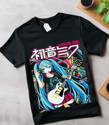 Футболка Hatsune Miku Аниме Девушка Каваи Проект Дива Вокалоид Футболка подарок детям