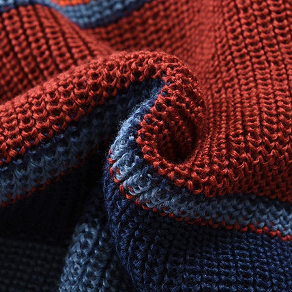 Мужской свитер-пальто и зимний кардиган из трикотажа с контрастным цветом лацкана