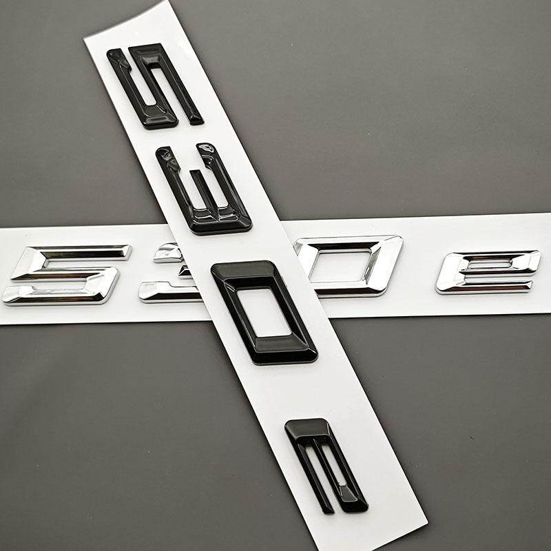 3D ABS Chrome Black Car Letters 530e Rear Trunk Badge Emblem Sticker For 530e G60 G61 G30 G31 Auto Tail Accessories