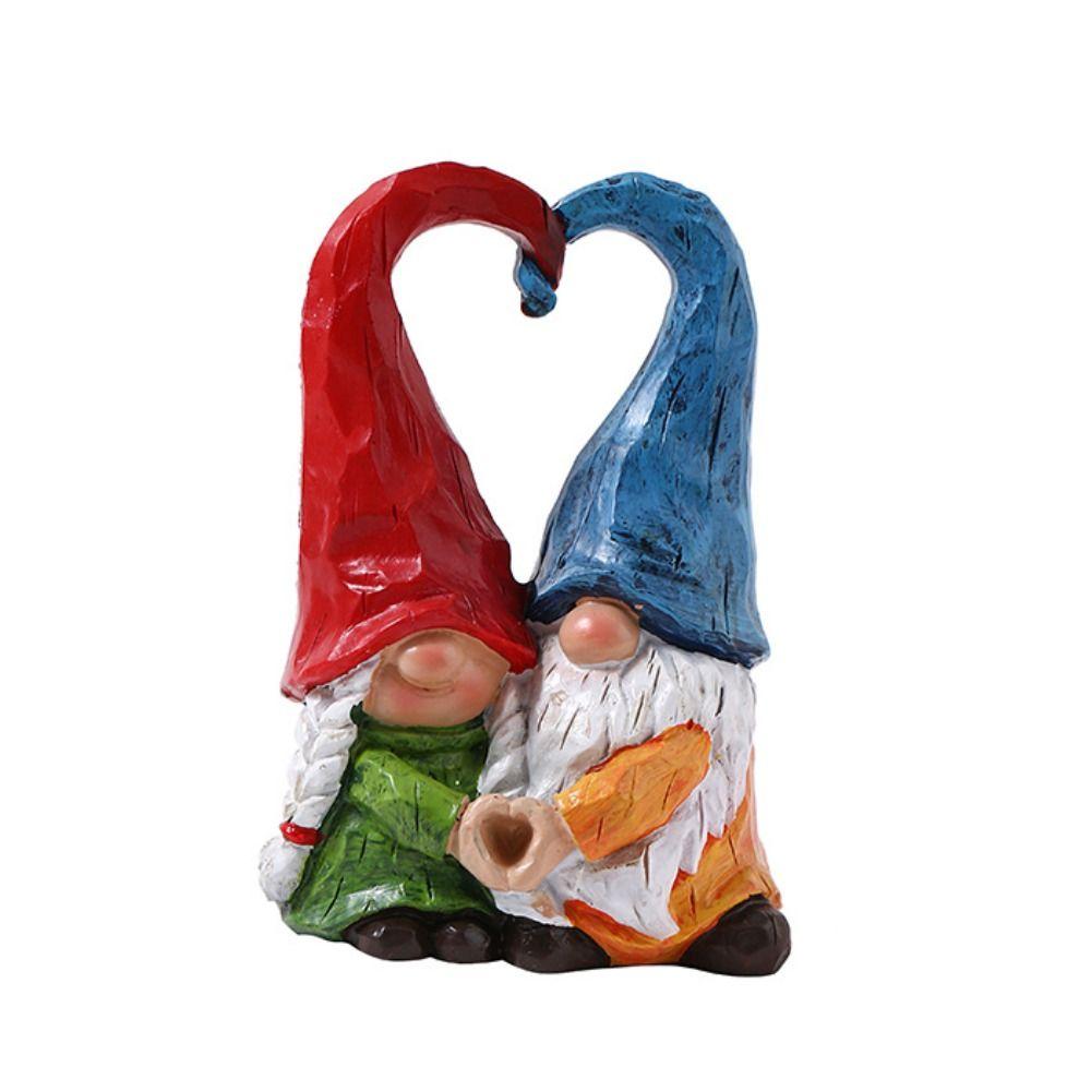 Статуэтка Пара Гномов Украшения Смола Дух Гнома Форма Сердца Фигурки День Святого Валентина