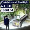 Powerful Flashlight 6 Led High Power Torch Light USB Rechargeable Flashlight 4 Mode Emergency Camping Lamp