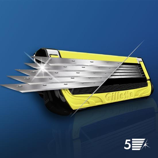 Gillette ProShield Yellow Power Razor Handle + 1 Blade