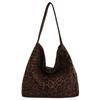 Large-capacity leopard print bag women's 2025 new autumn and winter fashion versatile shoulder bag casual commuter tote bag