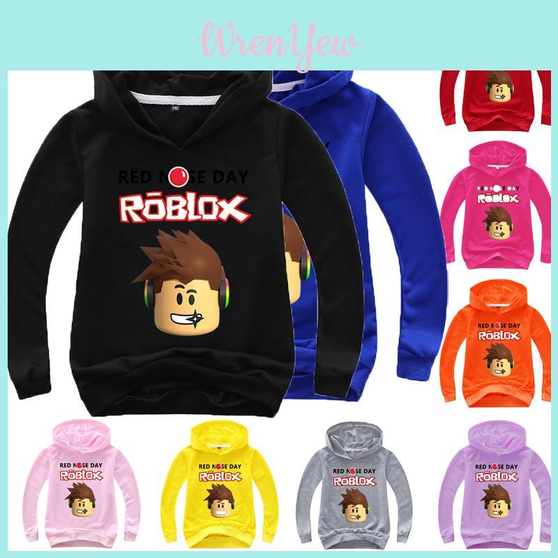 Nose Roblox Red Childrens Cartoon Print Hoodie Sweater Long Sleeve Tops