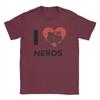Мужские футболки I LOVE NERDS Хлопковые футболки Летняя Винтажная футболка с коротким рукавом С круглым вырезом Популярный рисунок Футболка Новое поступление