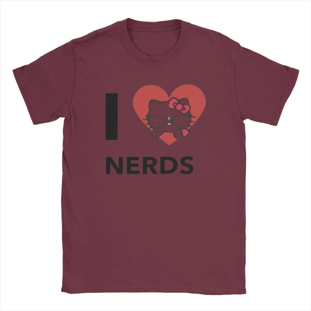 Мужские футболки I LOVE NERDS Хлопковые футболки Летняя Винтажная футболка с коротким рукавом С круглым вырезом Популярный рисунок Футболка Новое поступление