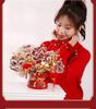 2025 Spring Festival New Year Fortune Bucket: Fu Character Ornament with Artificial Red Fruit and Flowers