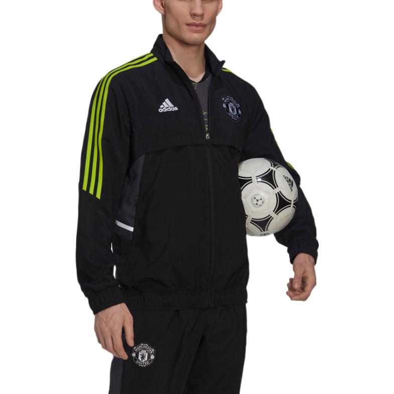 Adidas Спортивная футбольная куртка Manchester United Мужская куртка Черная HE6680