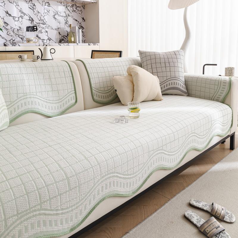 Summer Sofa Cushion New Ice Silk Straight Row Sofa Mat Seat Cushion Advanced Cooling Sofa Cover Cover Cloth
