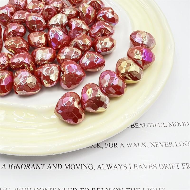 Креативные украшения, аксессуары, мобильный телефон, цепочка, материал, любовь, прямое отверстие, свободные бусины, граненая поверхность, звездное небо, светящиеся макароны, 5 шт., УФ-покрытие, сделай сам