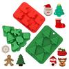 Christmas Silicone Baking Molds Food-Grade Tree Gingerbread Santa Shape Cake Chocolate Mousse Mould Non-Stick DIY Holiday Tools
