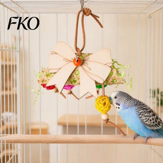 Parrot Boredom Relief Shredder Ball Toy, Bamboo with Paper Strips Bird Safe Chew Toy Foraging Cage Shredding for Budgies Cockatiels Lovebirds