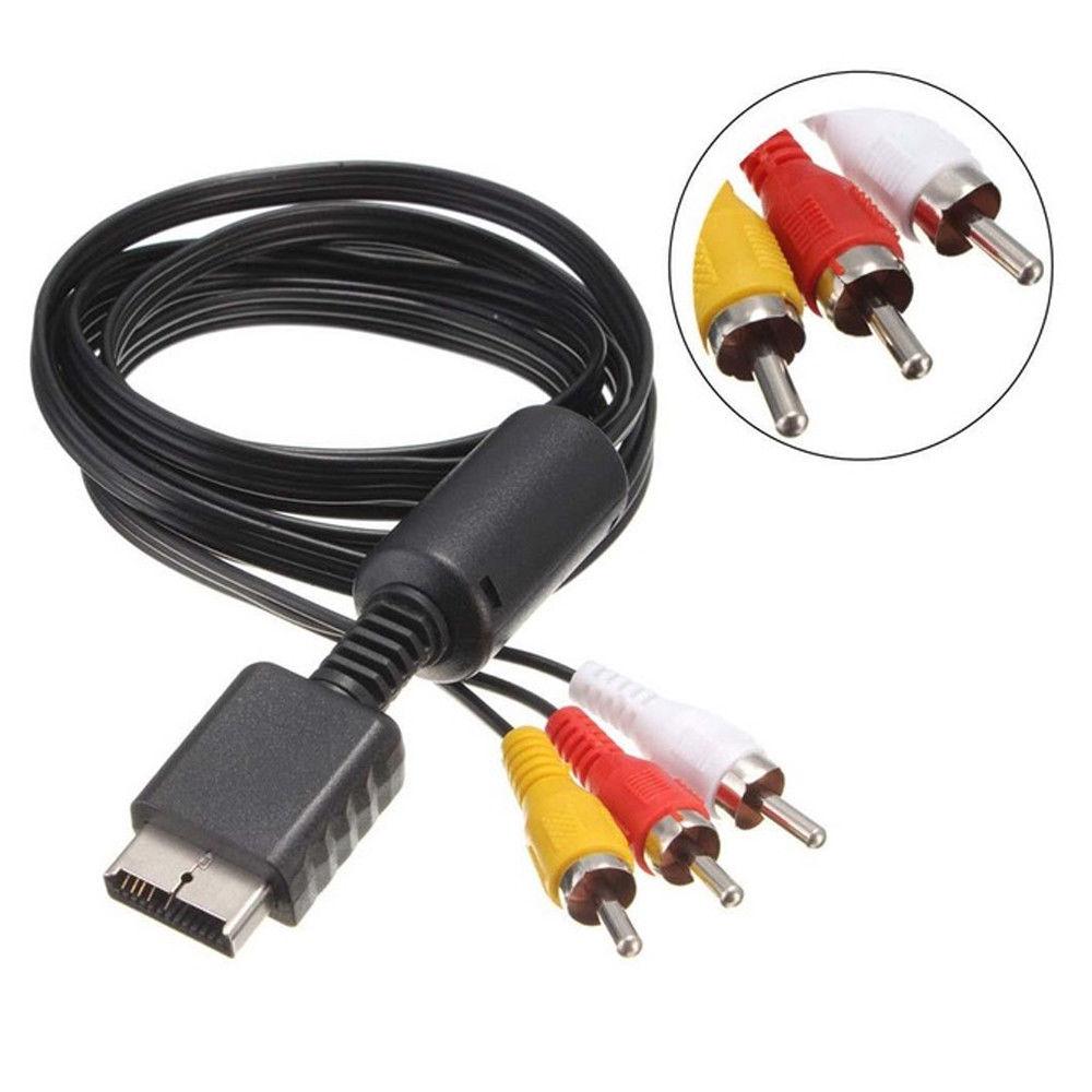 New Adapter Black AV Cord 3 RCA Video/Audio Cable Flat