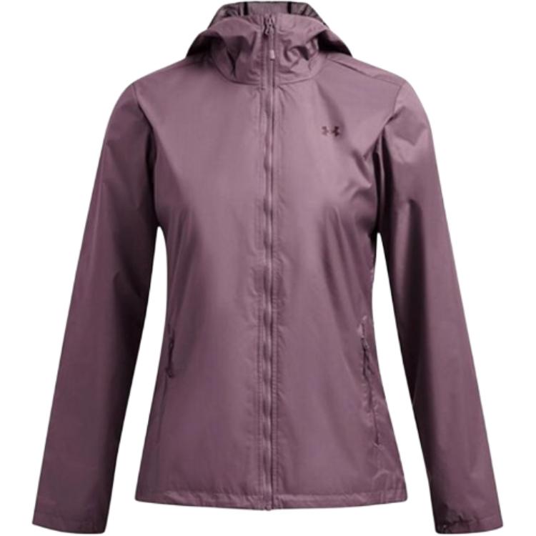 Under Armour Storm Front Logo Waterproof Zip-Up Hooded Jacket Women Jackets Purple 1321443-500