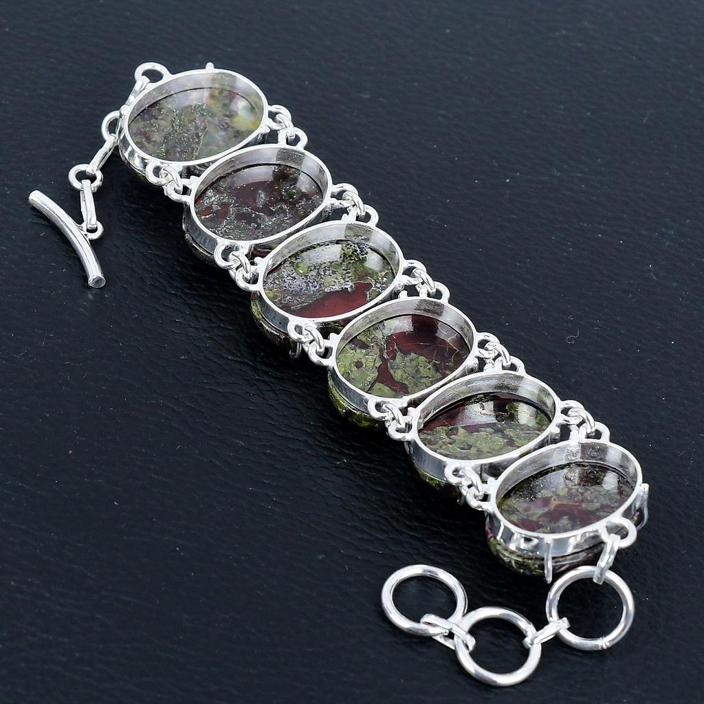 Natural Dragon Blood Stone Gemstone Handmade 925 Sterling Silver Bracelet, Dragon Blood Stone Bracelet For Wife , Unisex Bracelet Valantine Day Gifts