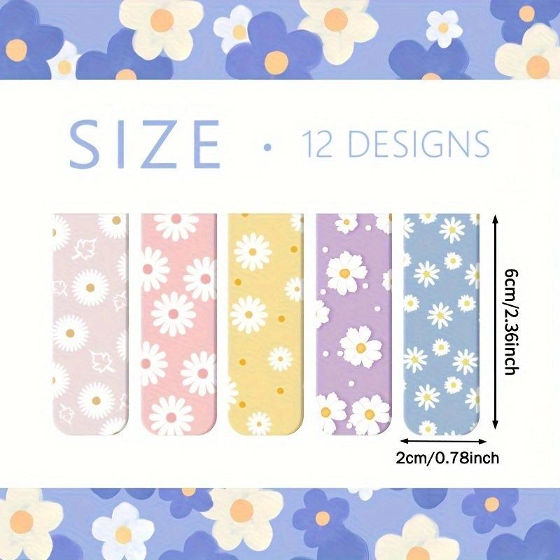 12 шт. Стильные магнитные закладки с различными узорами Магнитные закладки для чтения Маркер для страниц