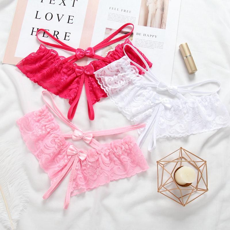 Women's Panties Open Crotch Thongs Sexy Hollow Briefs Underwear Erotic T-Backs Sweet Crotchless Seamless Panty