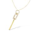 [Q4044] - Gold Plated Pendant 'Sissi' White Gold - 55x10 Mm