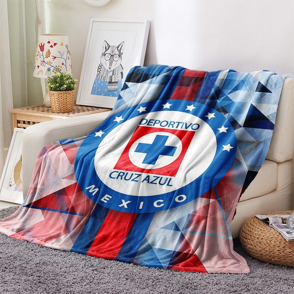 Cruz Azul Flannel Blanket, High quality Comfortable for All Seasons, Home Decor, Warmth and Comfort