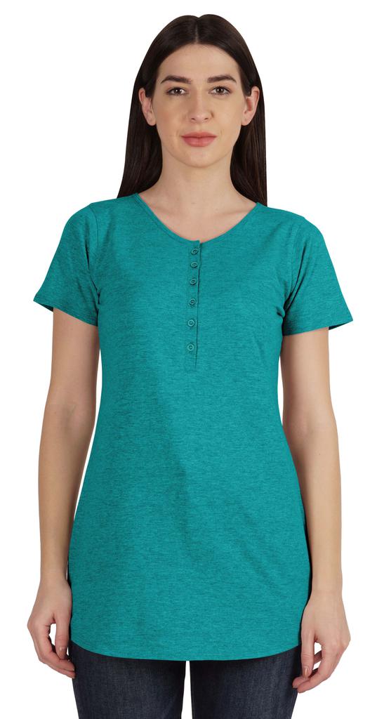 Inkmeso Женская туника с коротким рукавом и пуговицами, хлопковая футболка, длинная футболка для