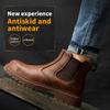 Fashion Men's Waterproof Safety Shoes Chelsea Boots Steel Toe Leather Men's Shoes Indestructible Construction Safety Boots