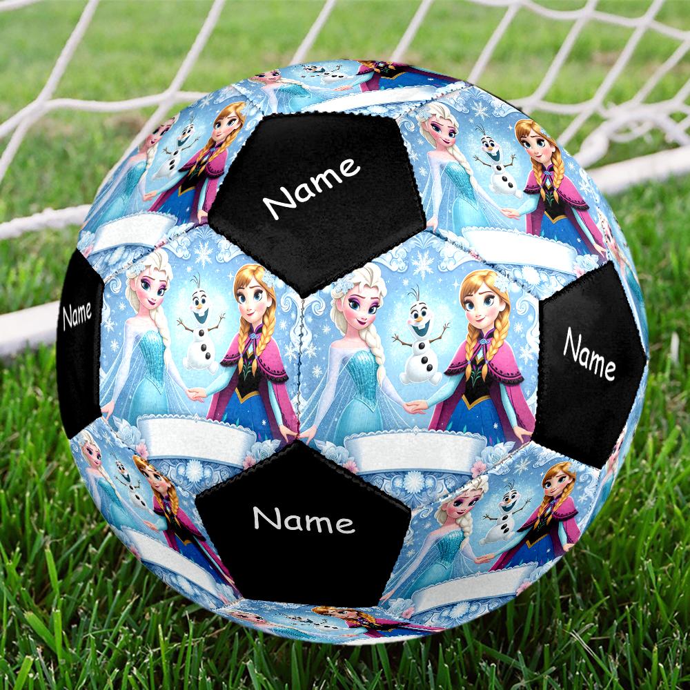 Custom Name Elsa Theme Size 5 Soccer Ball, Suitable for Both Indoor and Outdoor Matches, a Gift Suitable for Everyone.